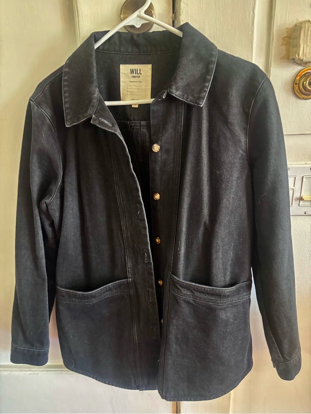 Sezane Will Jacket in Washed Black, size M - Picture 2 of 8